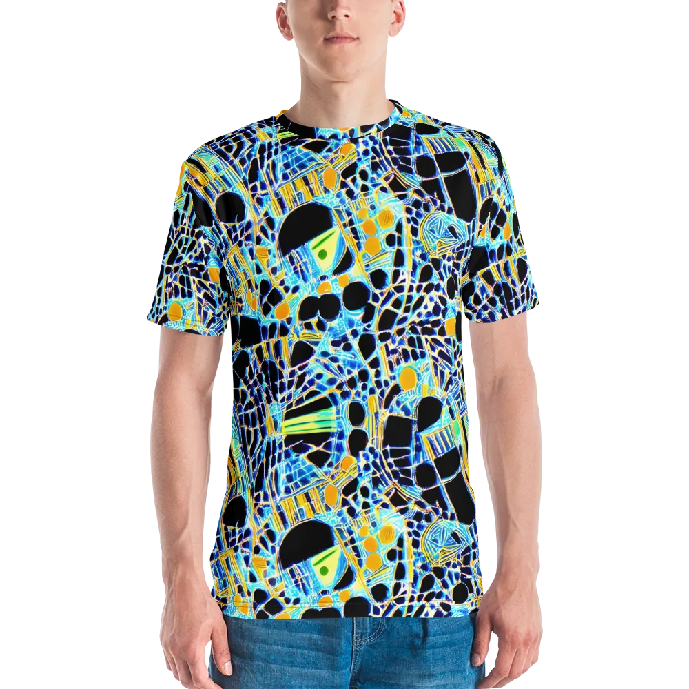 Blue Static on Men's Crew Neck T-Shirt — Front