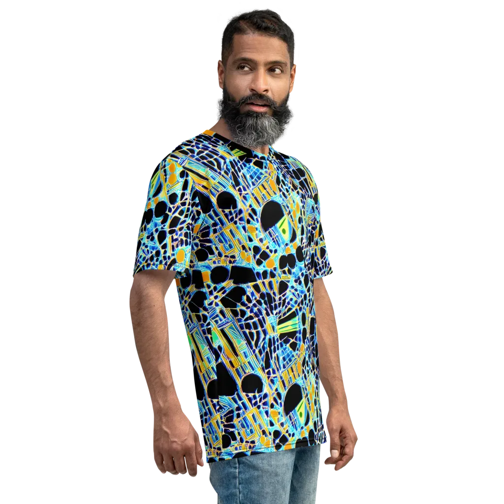 Blue Static on Men's Crew Neck T-Shirt — Right
