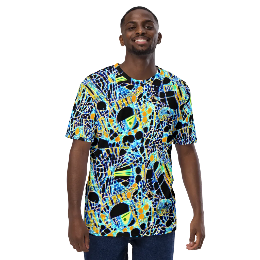 Blue Static on Men's Crew Neck T-Shirt — Front