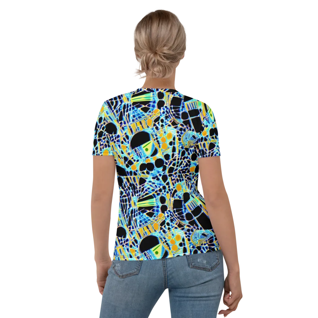 Blue Static on Women's Crew Neck T-Shirt — Back