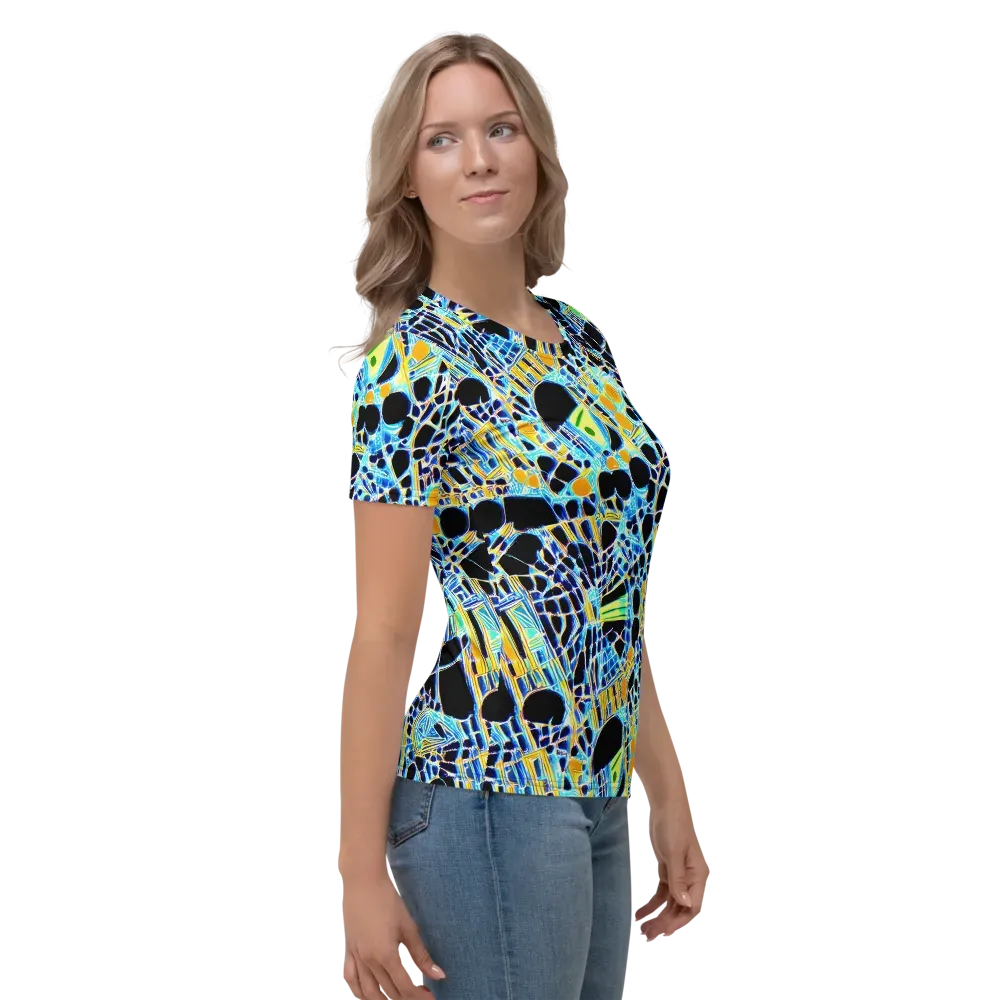 Blue Static on Women's Crew Neck T-Shirt — Right