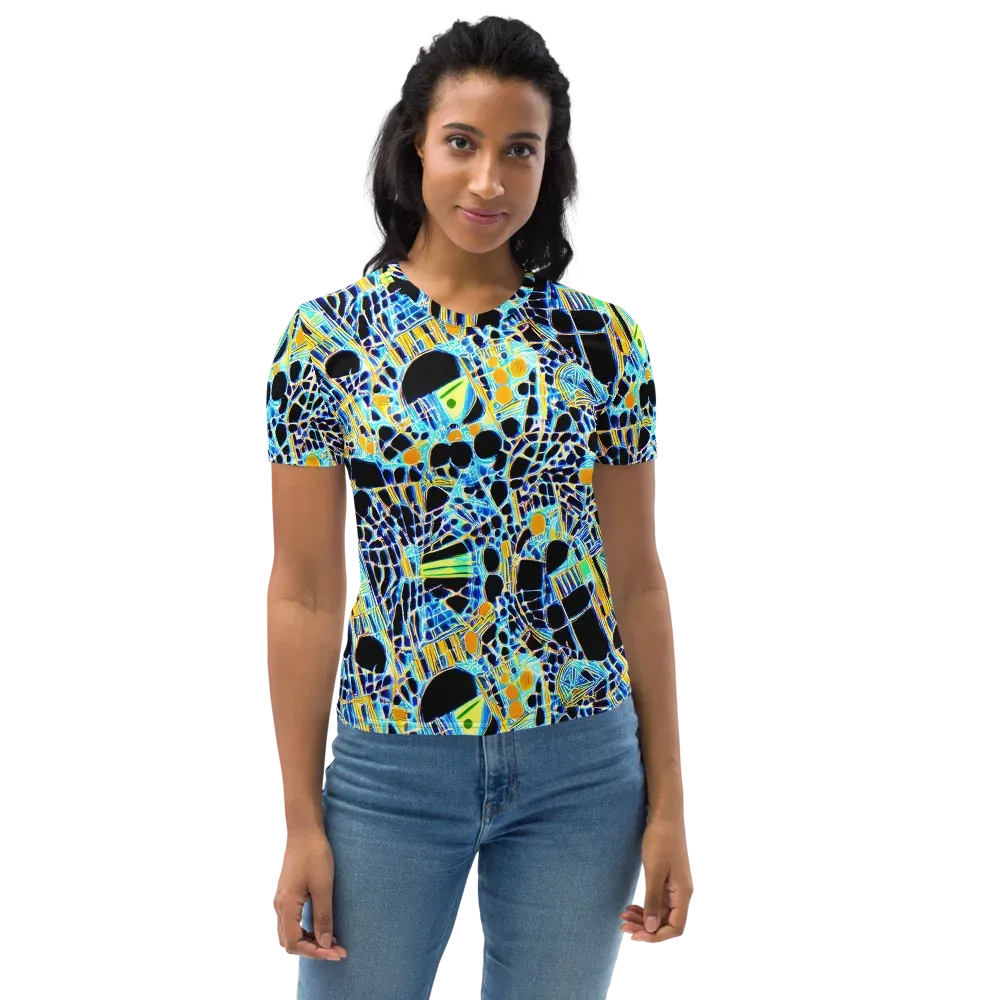 Blue Static on Women's Crew Neck T-Shirt — Front