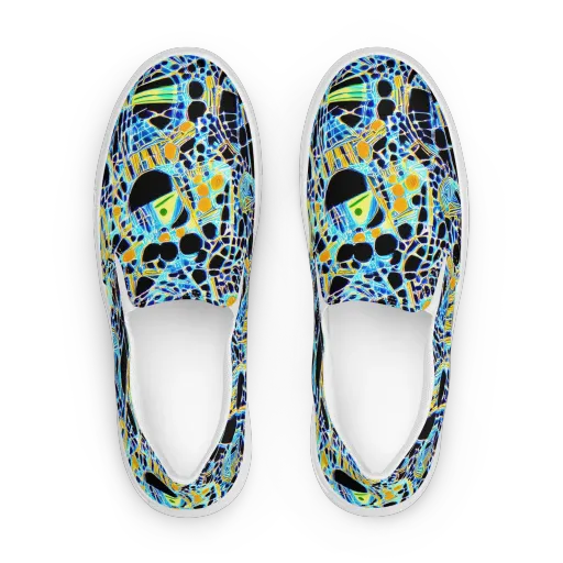 Blue Static on a Women's Slip-On Canvas Shoes
