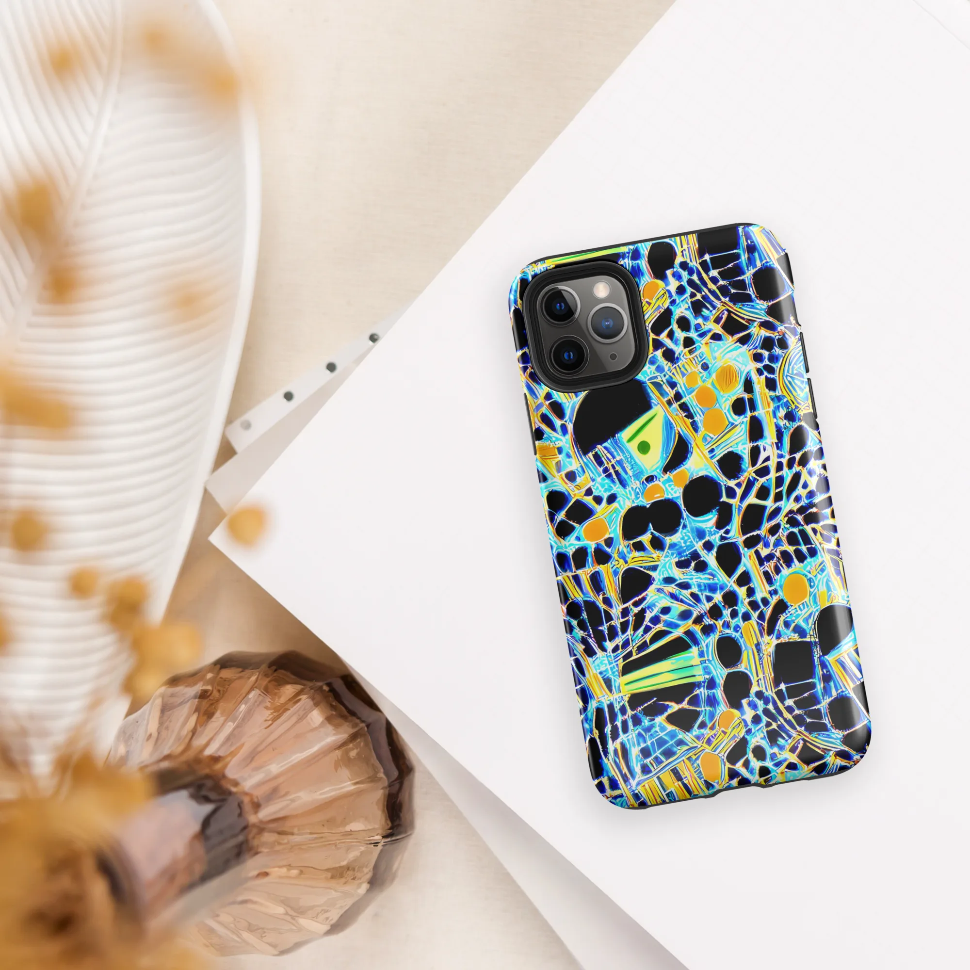 Blue Static on Tough Case for iPhone® — Front