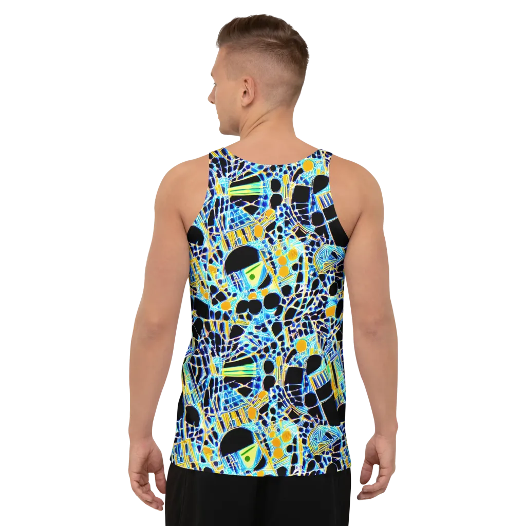 Blue Static on Men's Tank Top — Back