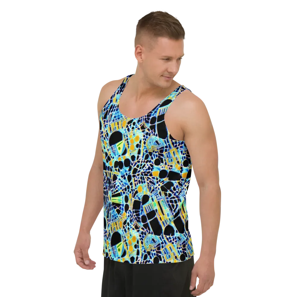 Blue Static on Men's Tank Top — Left Front