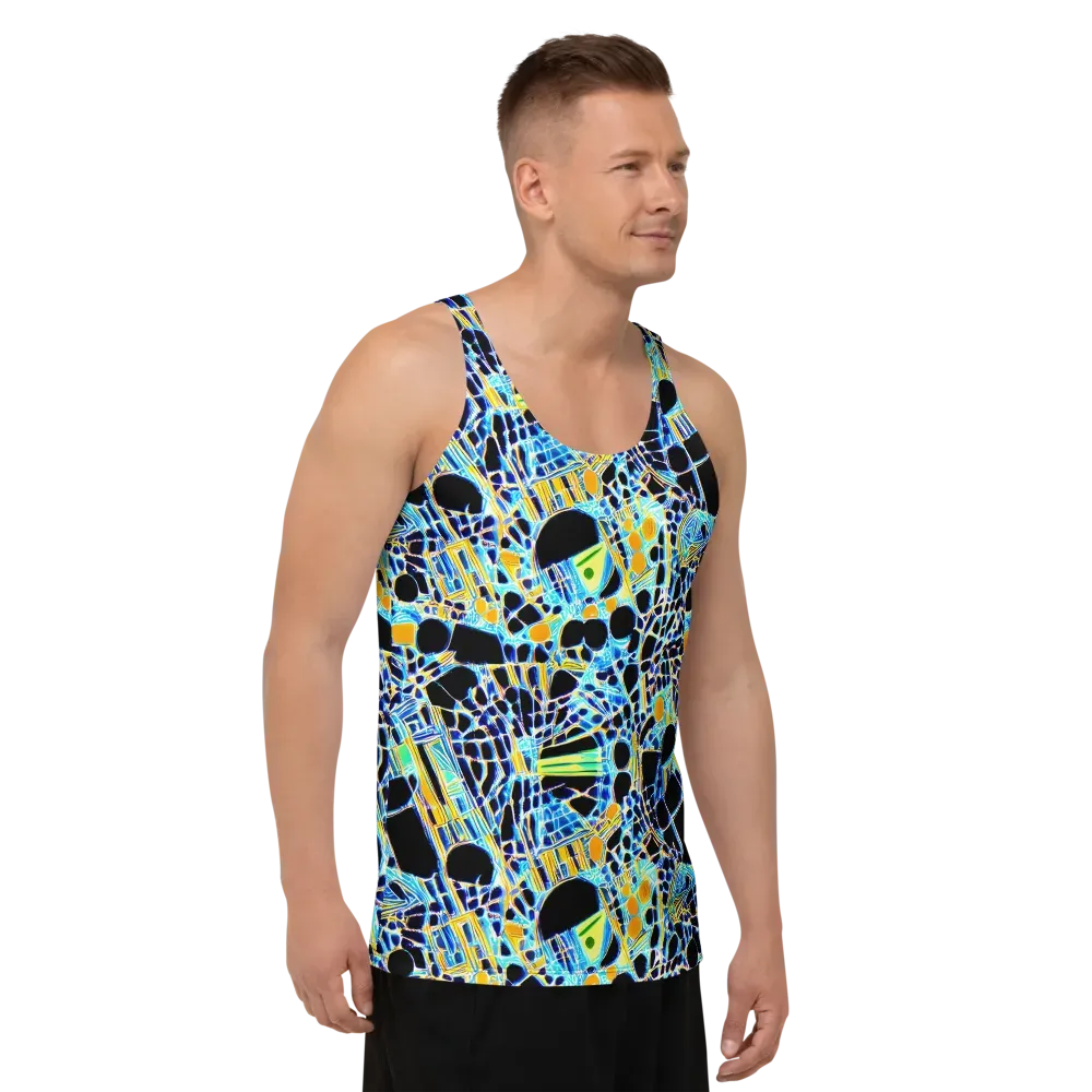 Blue Static on Men's Tank Top — Right Front