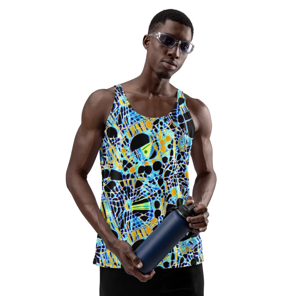 Blue Static on Men's Tank Top — Front