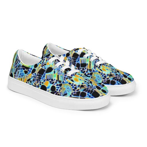 Blue Static on a Men's Lace-Up Canvas Shoes