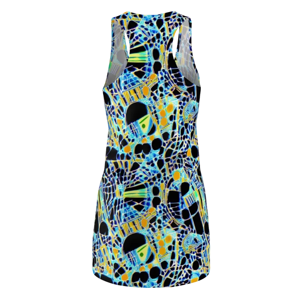Blue Static on Racerback Dress — Back