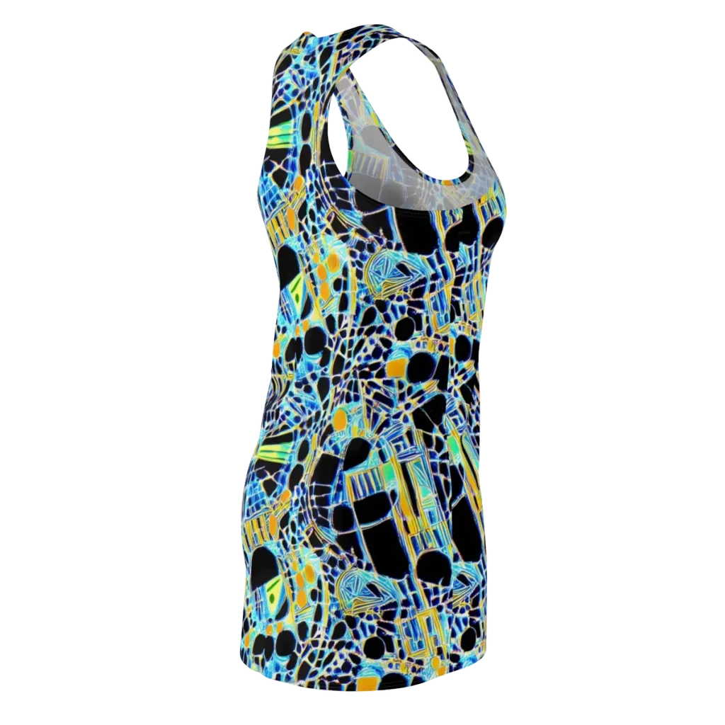 Blue Static on Racerback Dress — Back Side