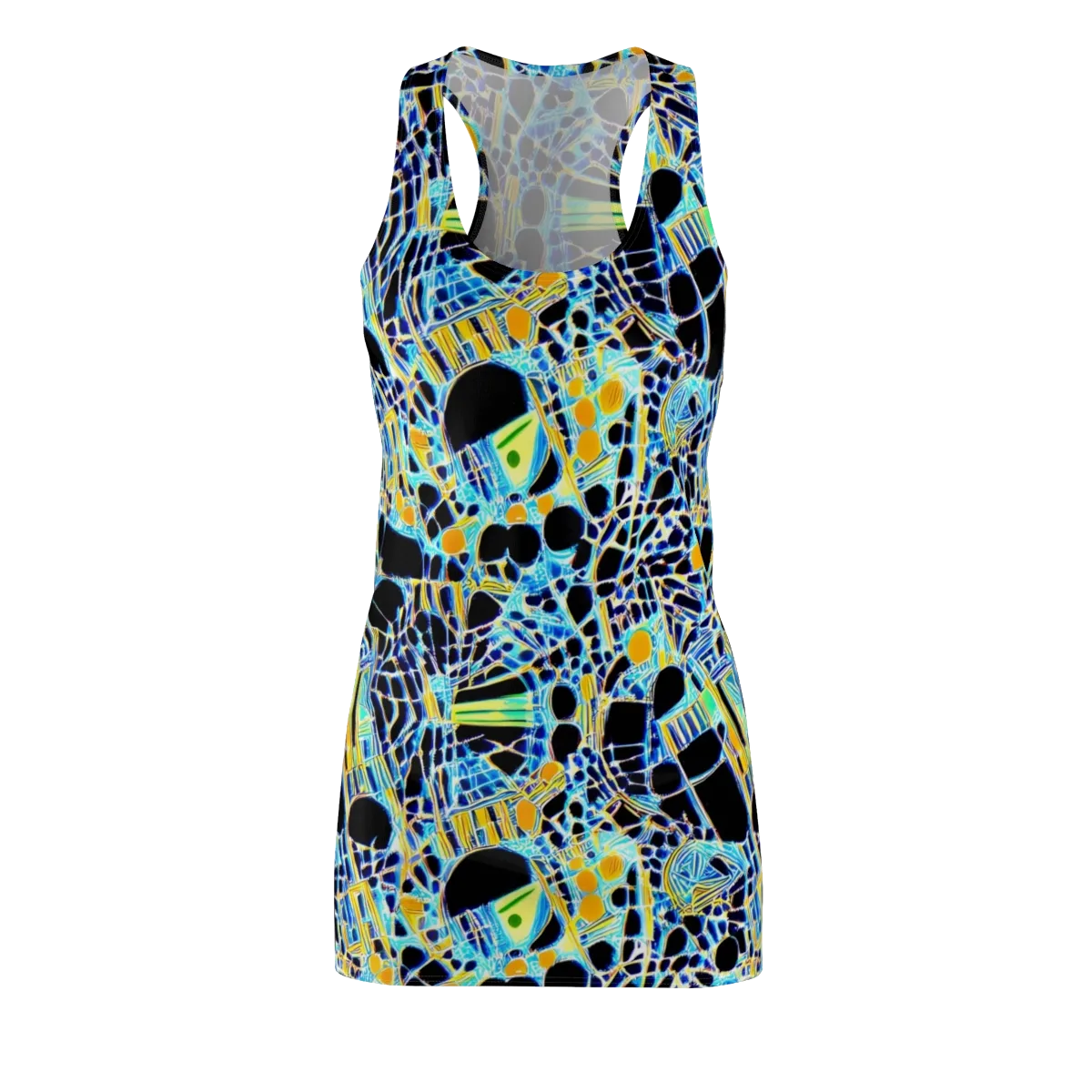 Blue Static on Racerback Dress — Front