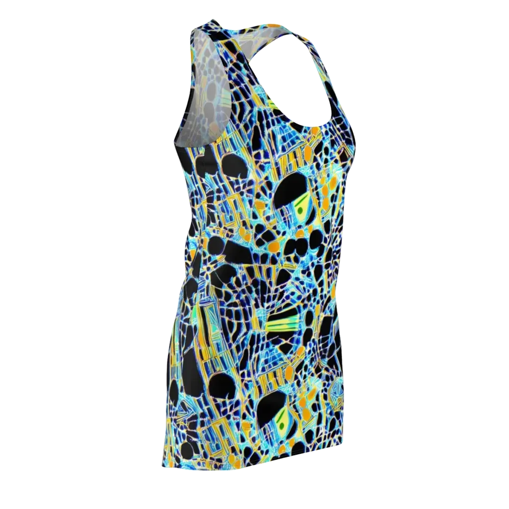 Blue Static on Racerback Dress — Front Side