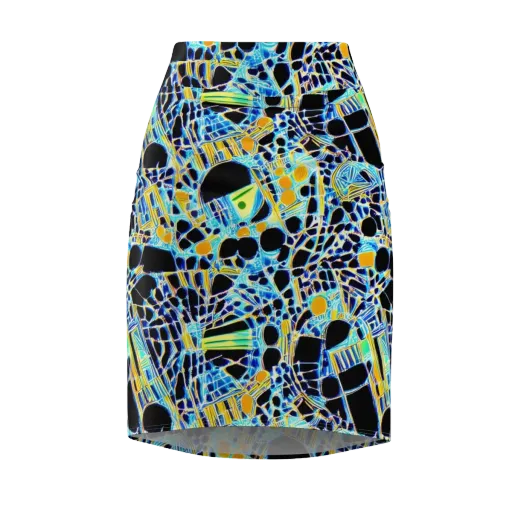 Blue Static on a Pencil Skirt