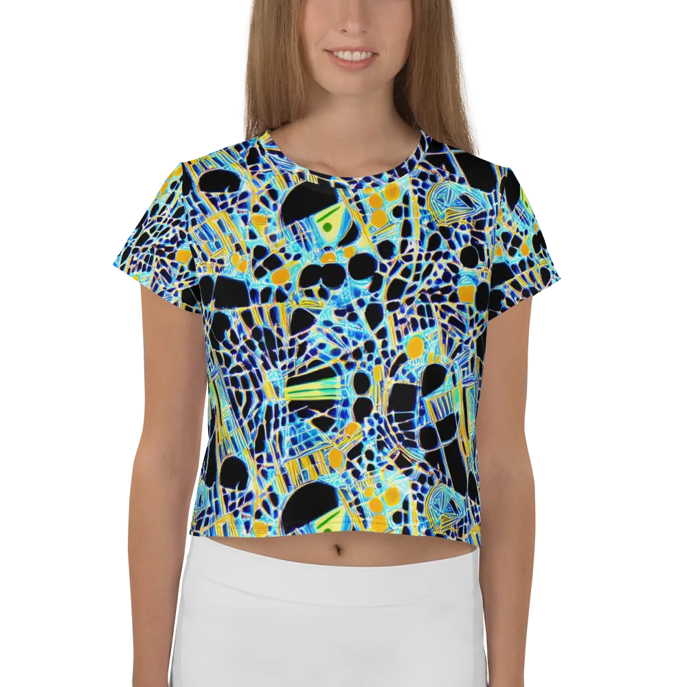 Blue Static on Crop Tee — Front
