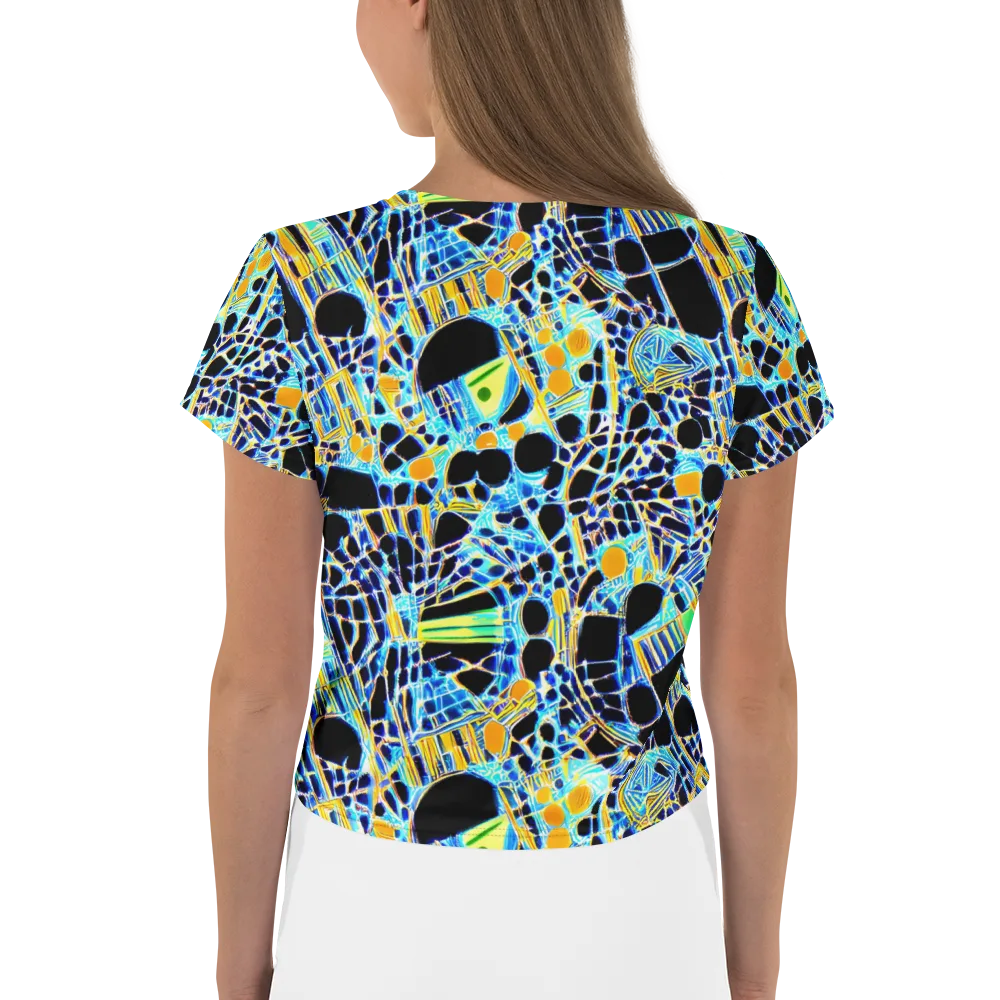 Blue Static on Crop Tee — Back