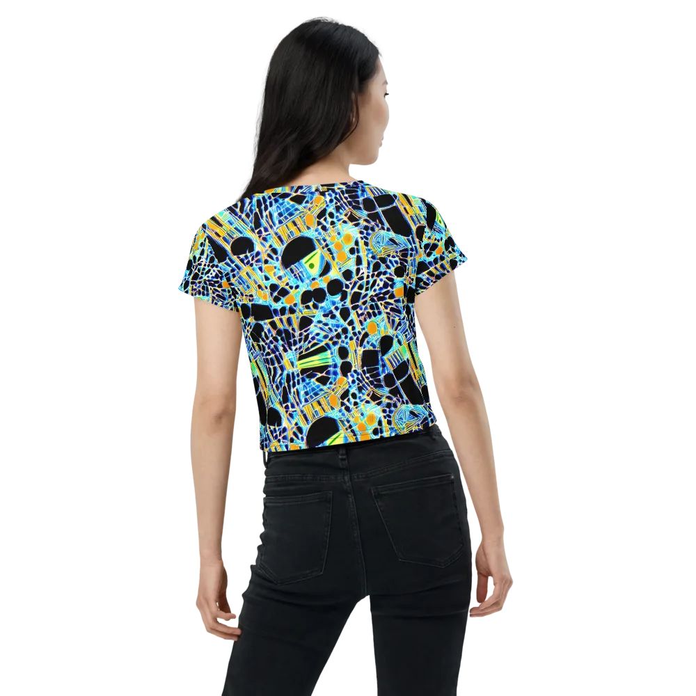 Blue Static on Crop Tee — Back