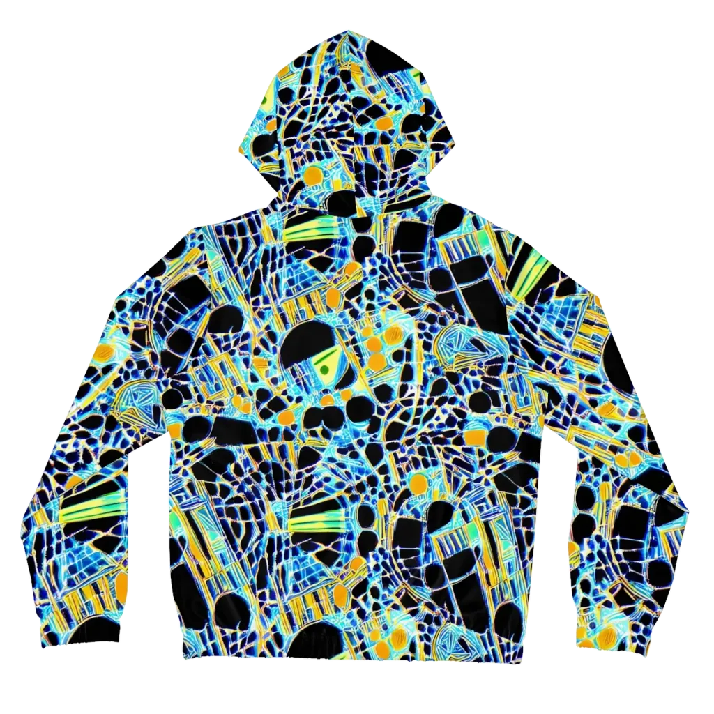Blue Static on Women's Full-Zip Hoodie — Back