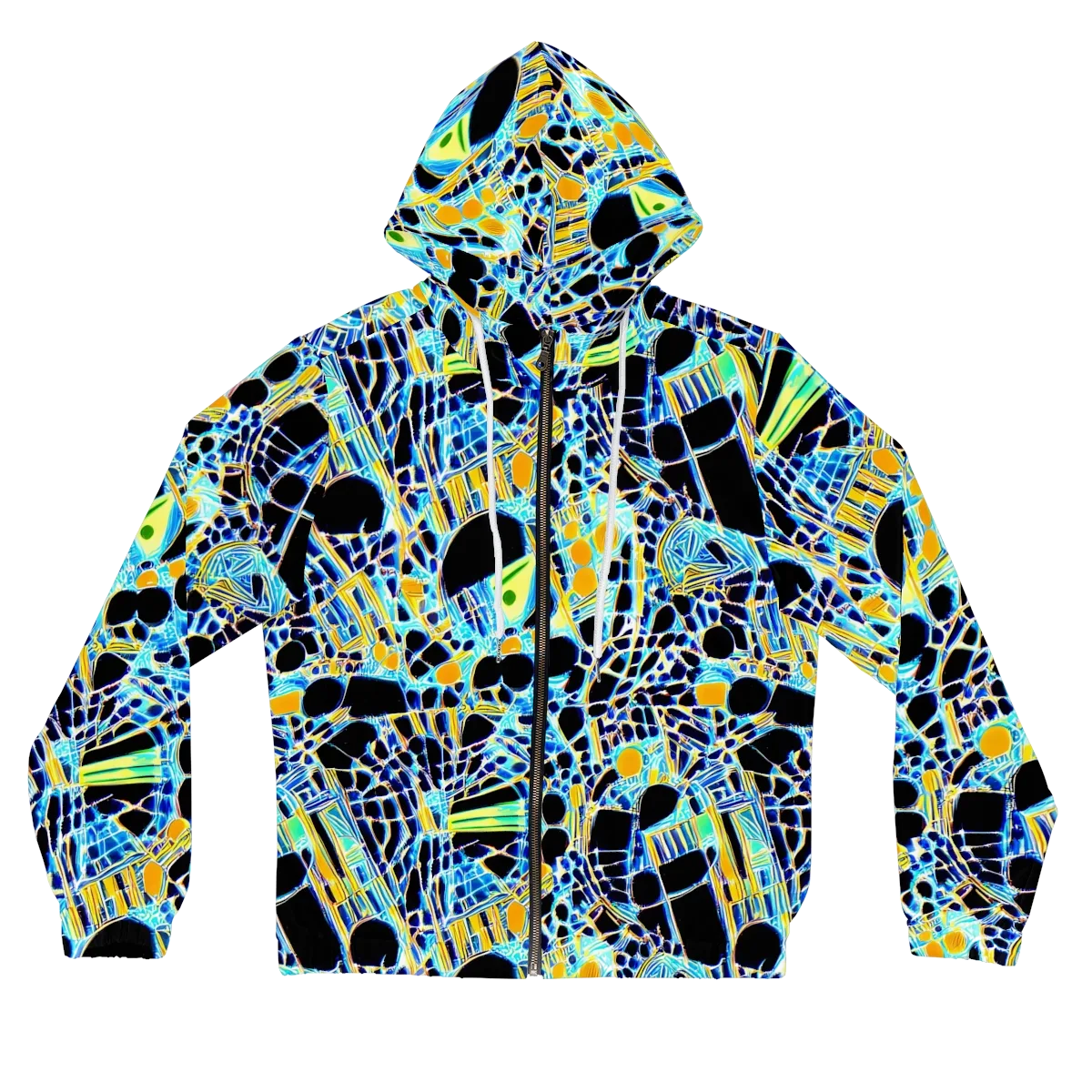 Blue Static on Women's Full-Zip Hoodie — Front