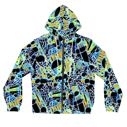 Blue Static on a Women's Full-Zip Hoodie