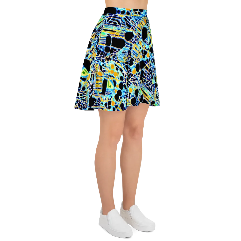 Blue Static on Skater Skirt — Right