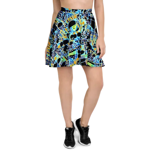 Blue Static on a Skater Skirt