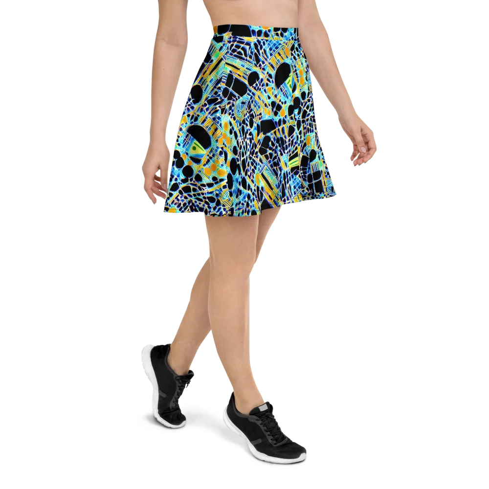 Blue Static on Skater Skirt — Right