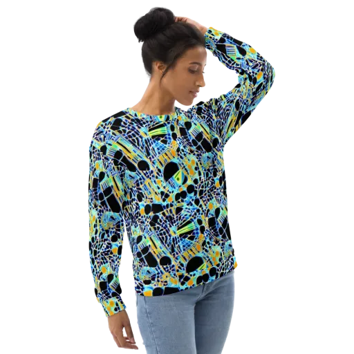 Blue Static on a Sweatshirt