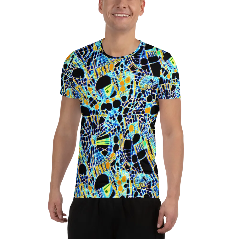 Blue Static on Men's Athletic T-Shirt — Front