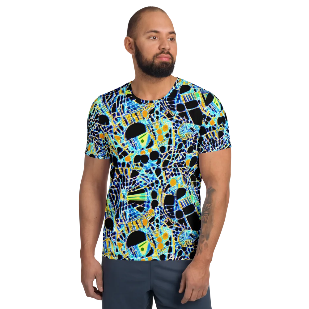 Blue Static on Men's Athletic T-Shirt — Front
