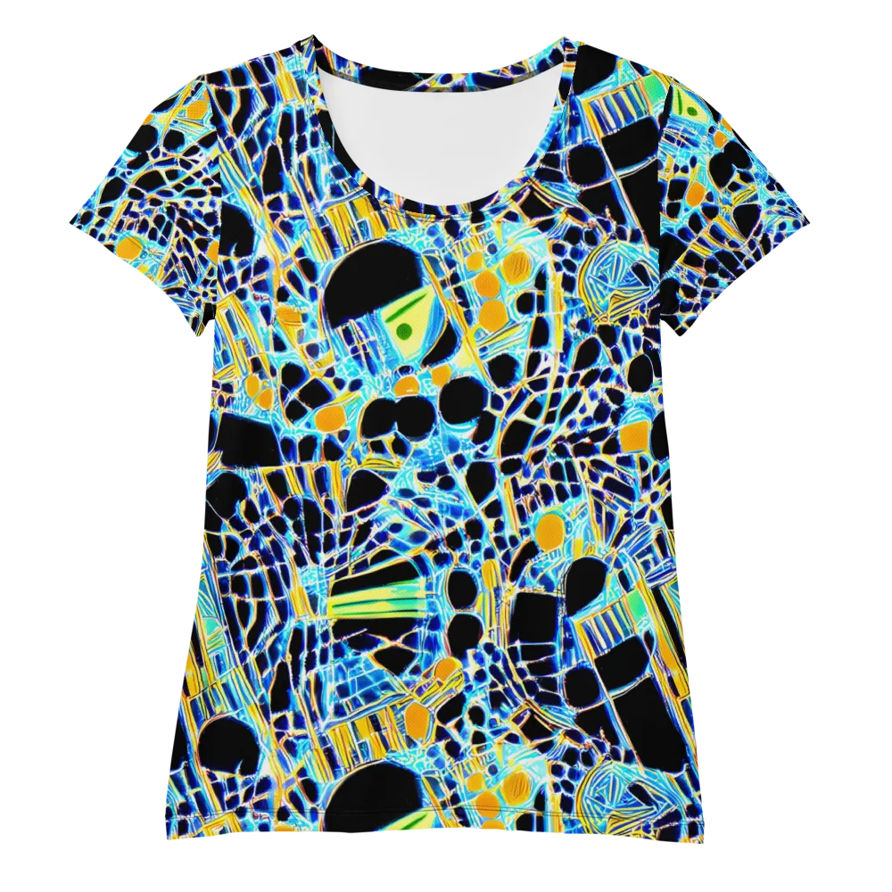 Blue Static on Women's Athletic T-Shirt — Front