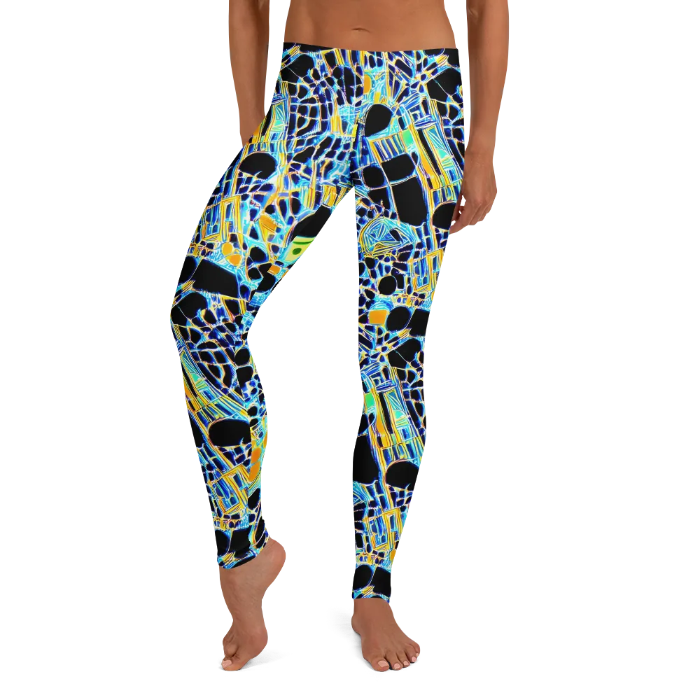 Blue Static on Leggings — Front