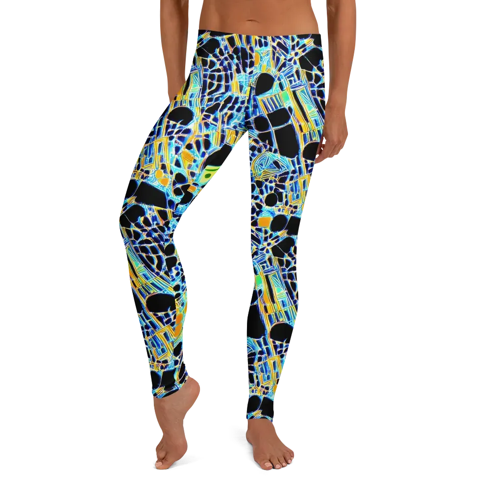 Blue Static on Leggings — Front
