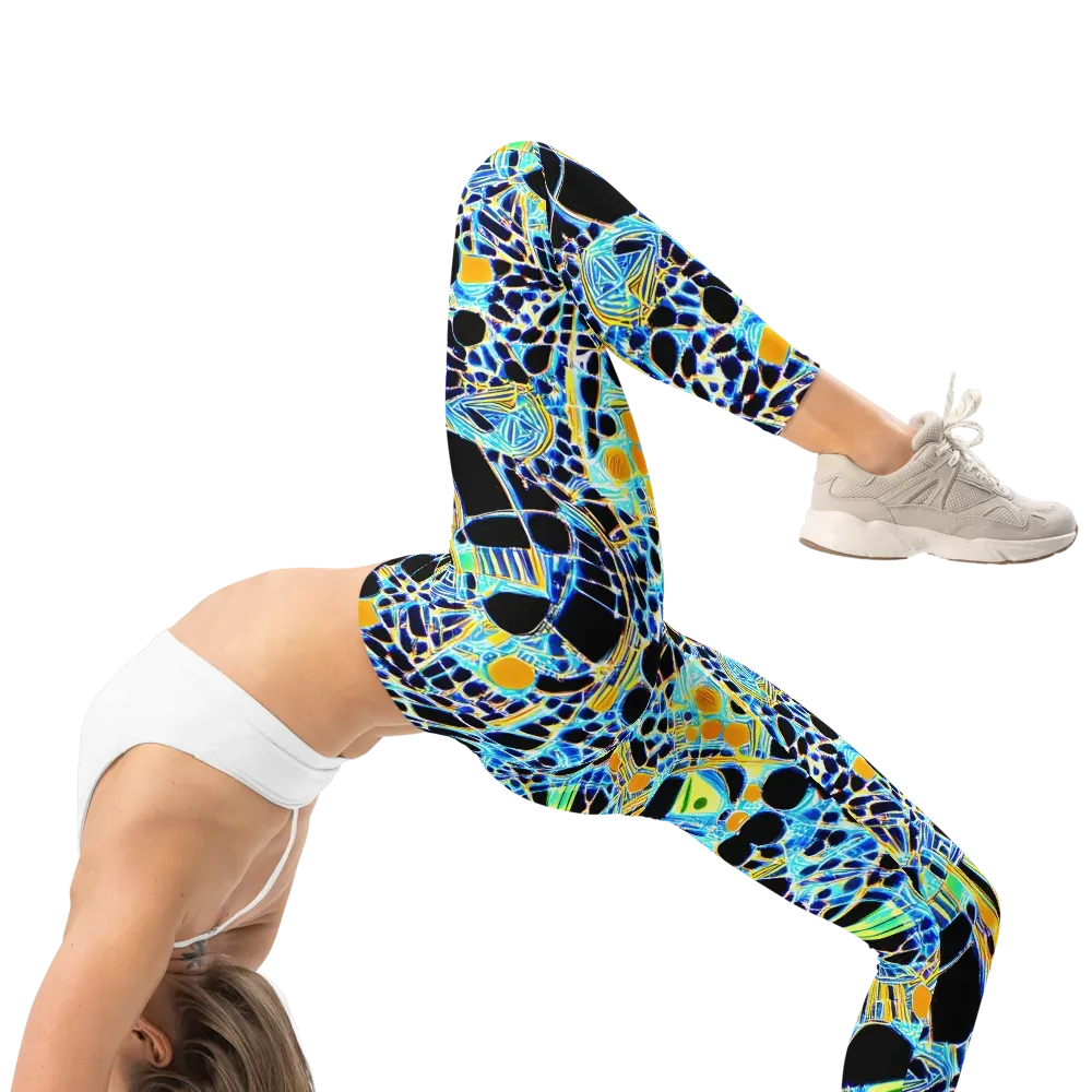 Blue Static on Leggings — Right