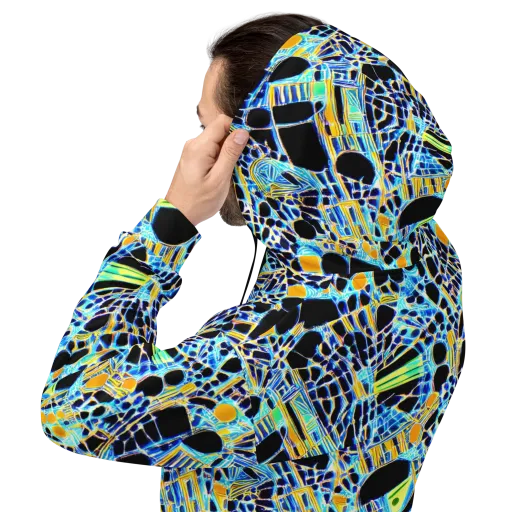 Blue Static on a Hoodie