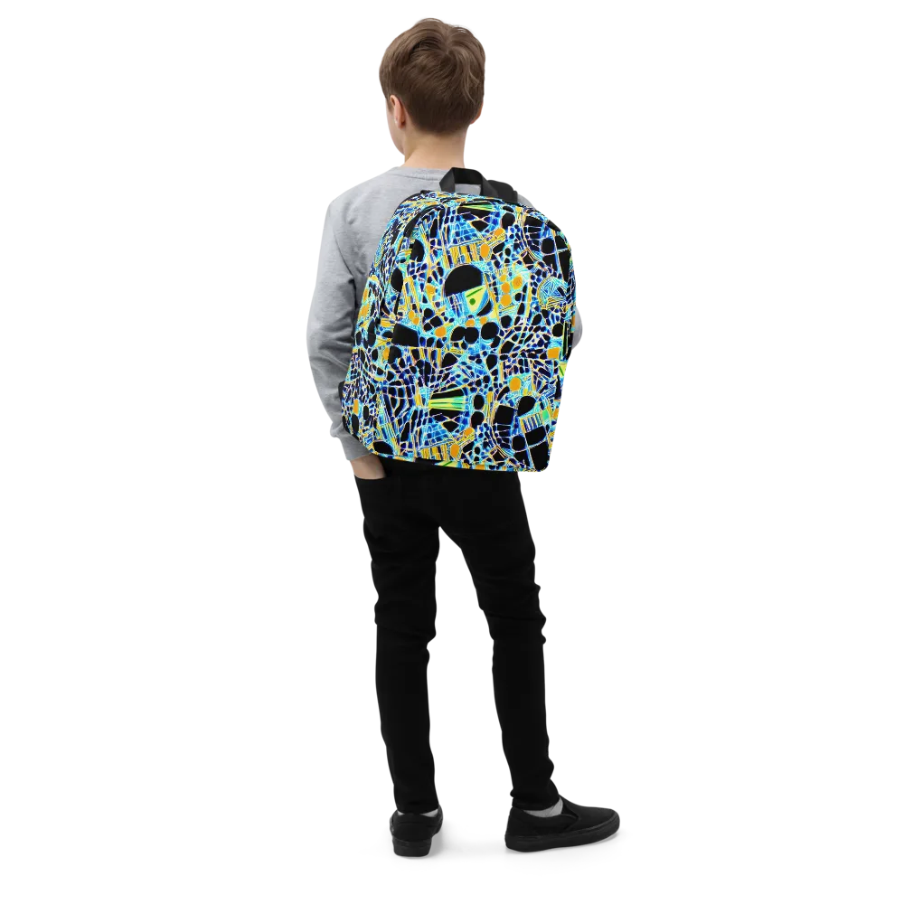 Blue Static on Minimalist Backpack — Right Front