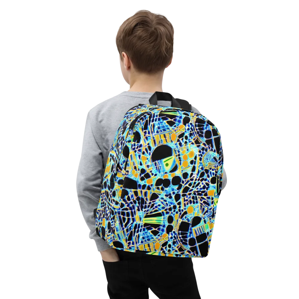 Blue Static on Minimalist Backpack — Zoomed-in