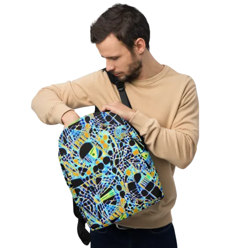 Blue Static on a Minimalist Backpack