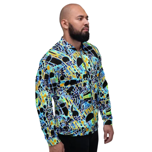 Blue Static on a Bomber Jacket