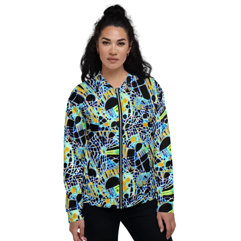 Blue Static on Bomber Jacket — Front