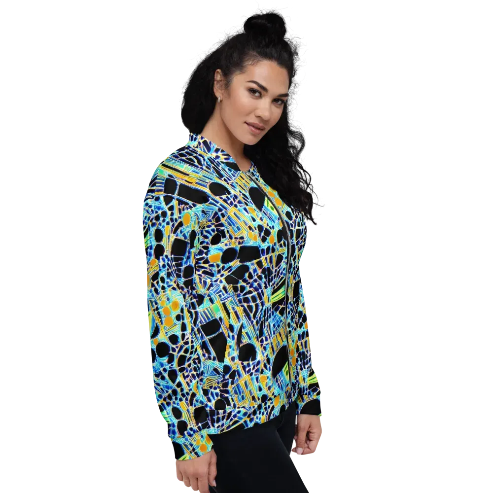 Blue Static on Bomber Jacket — Right