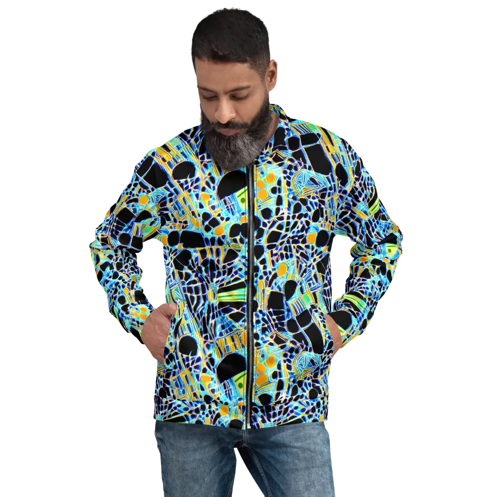 Blue Static on Bomber Jacket — Front