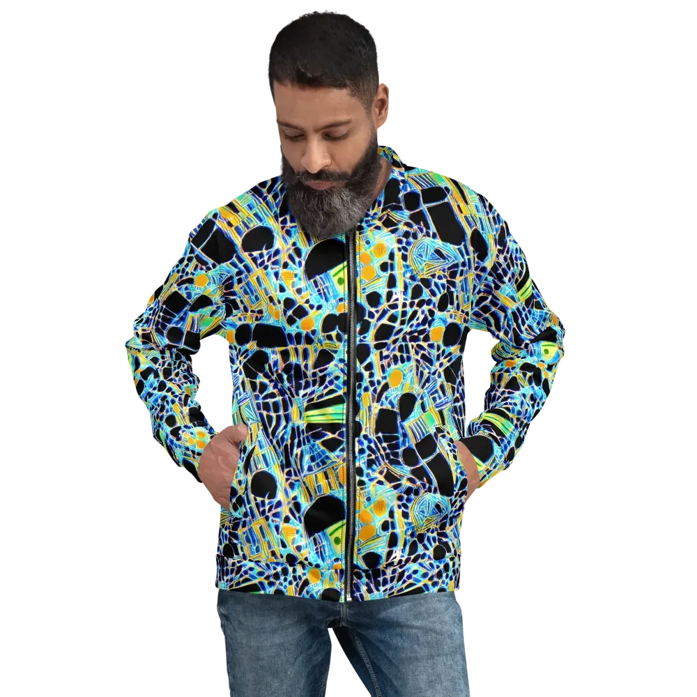 Blue Static on Bomber Jacket — Front