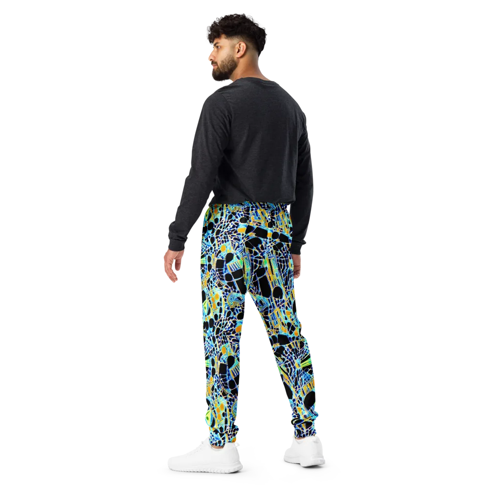 Blue Static on Men's Joggers — Back