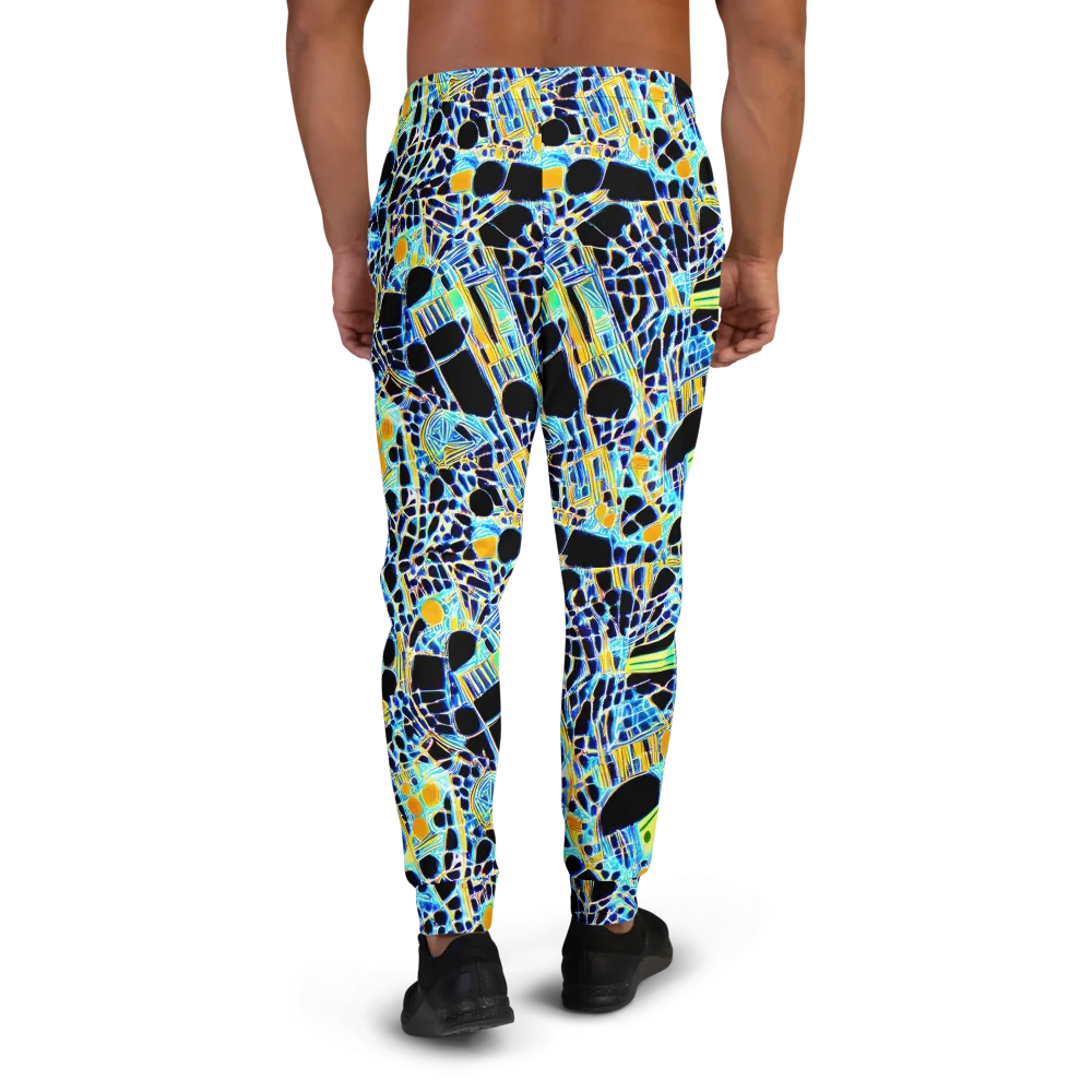 Blue Static on Men's Joggers — Back