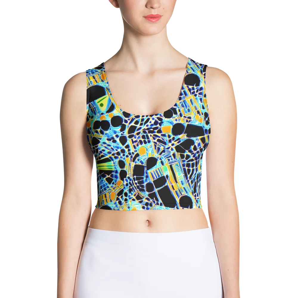 Blue Static on Crop Top — Front