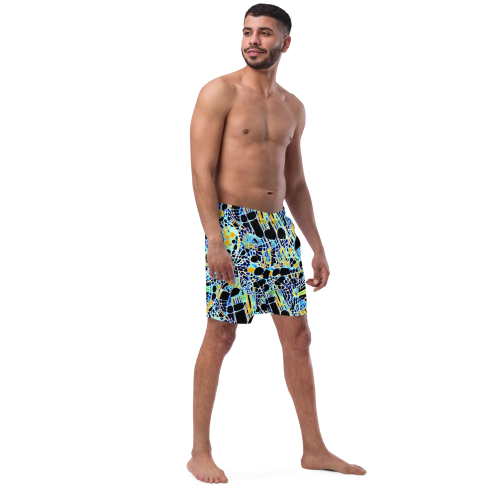 Blue Static on Swim Trunks — Right Front