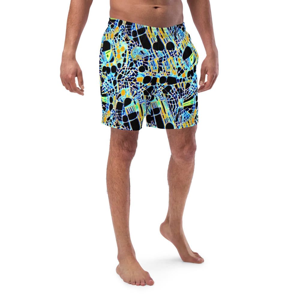 Blue Static on Swim Trunks — Front