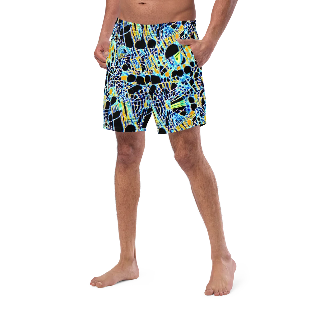 Blue Static on Swim Trunks — Left Front