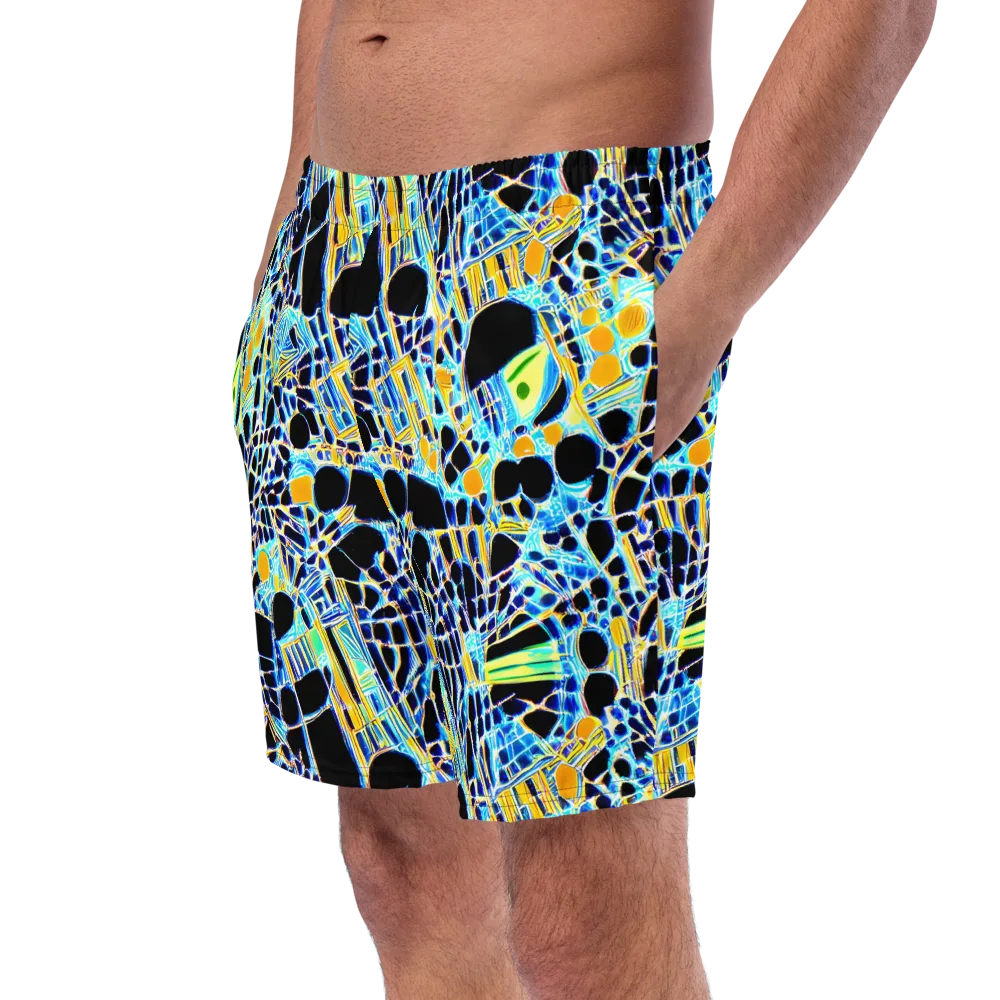 Blue Static on Swim Trunks — Left Front